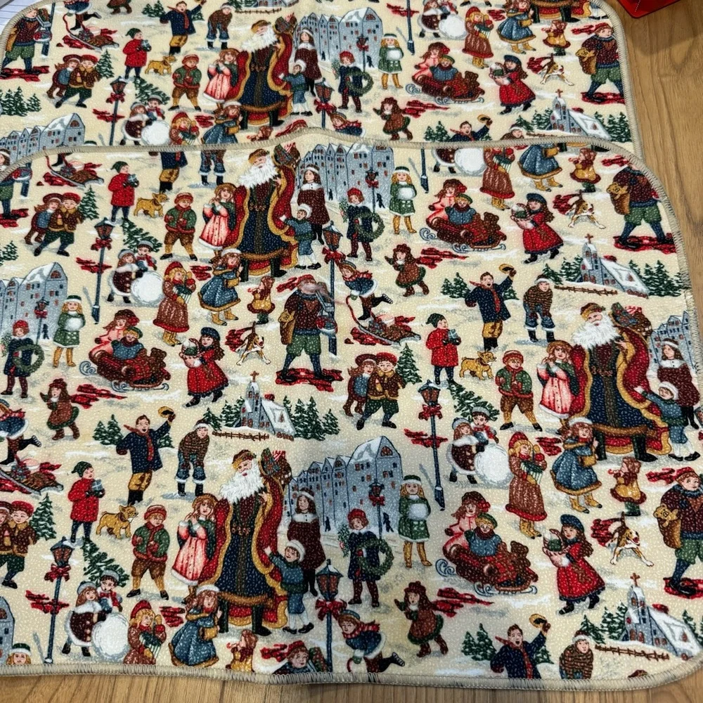 Set of 2 Vintage “ My Childhood Christmas “ placements